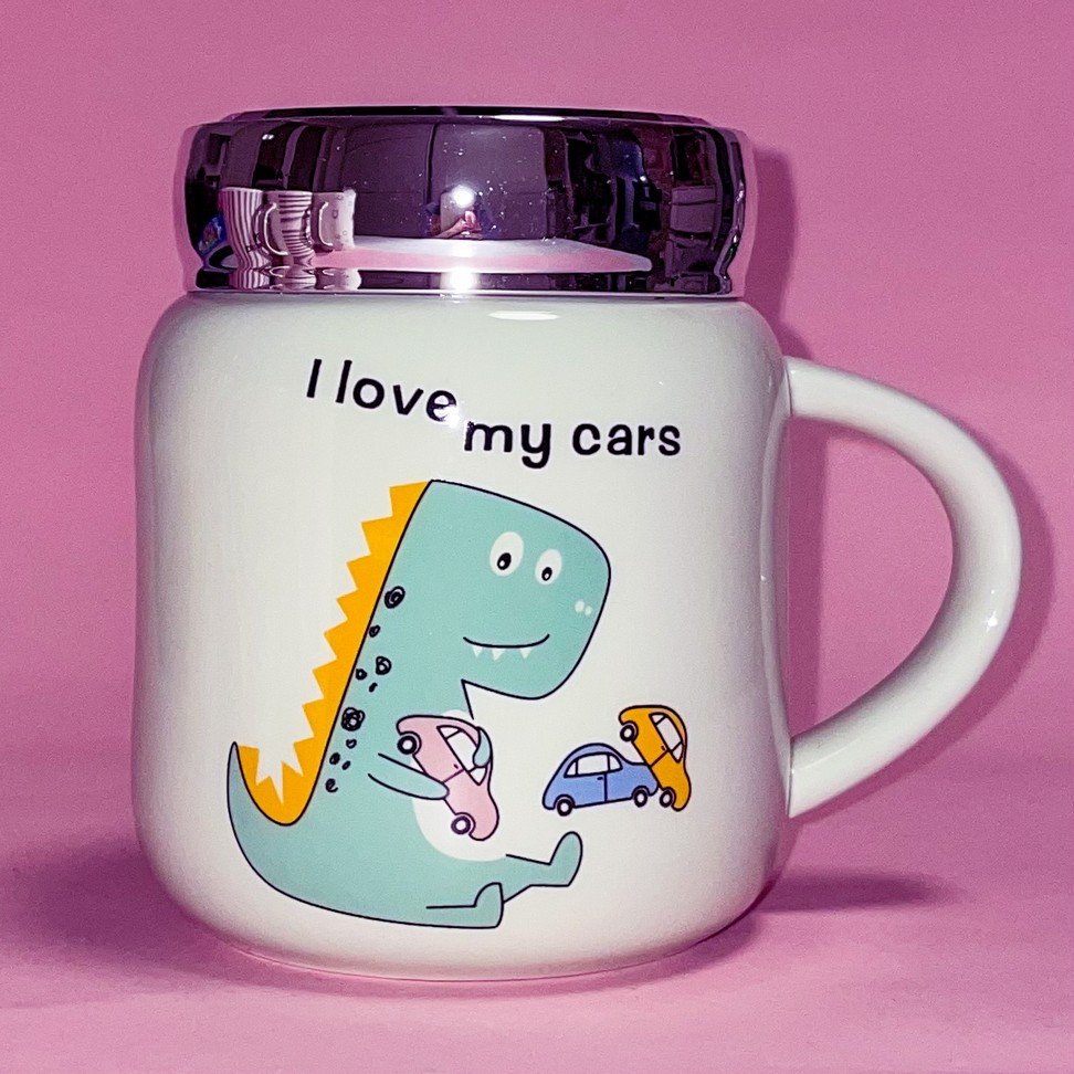 Чашка керамічна з дзеркальною кришечкою "Dino"