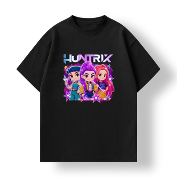 Футболка з трендовим принтом Hantrix | K-pop Demon Hunter Child - чорного кольору, Дитяча, 122-128