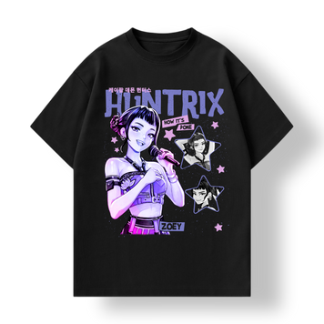 Футболка з трендовим принтом Hantrix Zoey K-pop Demon Hunter Child - чорного кольору, Дитяча, 122-128