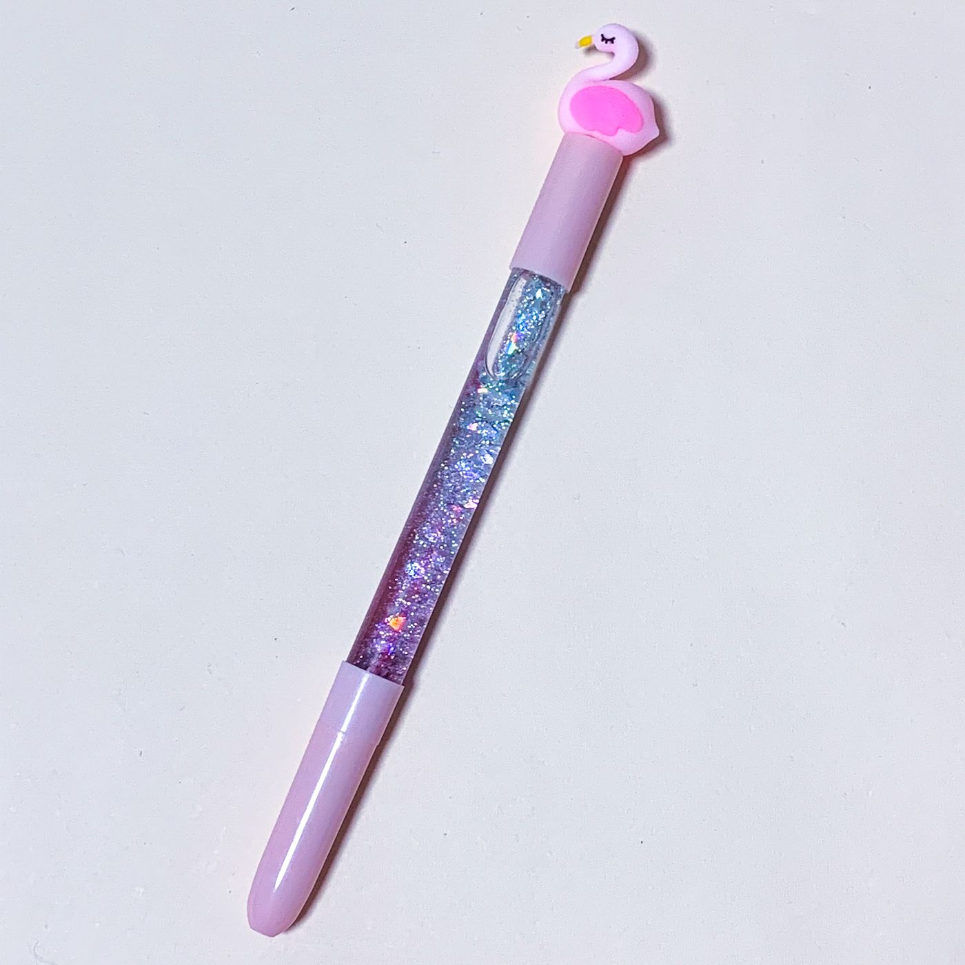 Ручка с жидким глиттером Фламинго