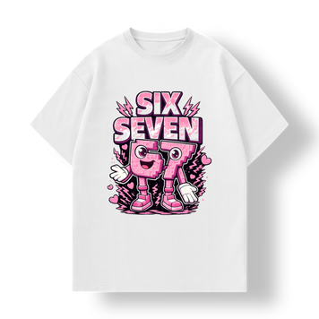 Футболка с трендовым принтом Six Seven 67 черная, Детская, 110-116