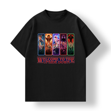Футболка з трендовим принтом Дуже дивні справи stranger things - чорного кольору, Дитяча, 122-128