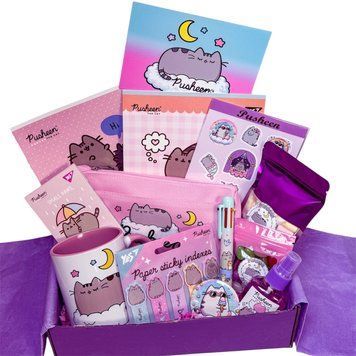 Подарочный бокс &laquo;Кот Пушин&raquo; &mdash; милый kawaii набор с канцелярией и сладостями