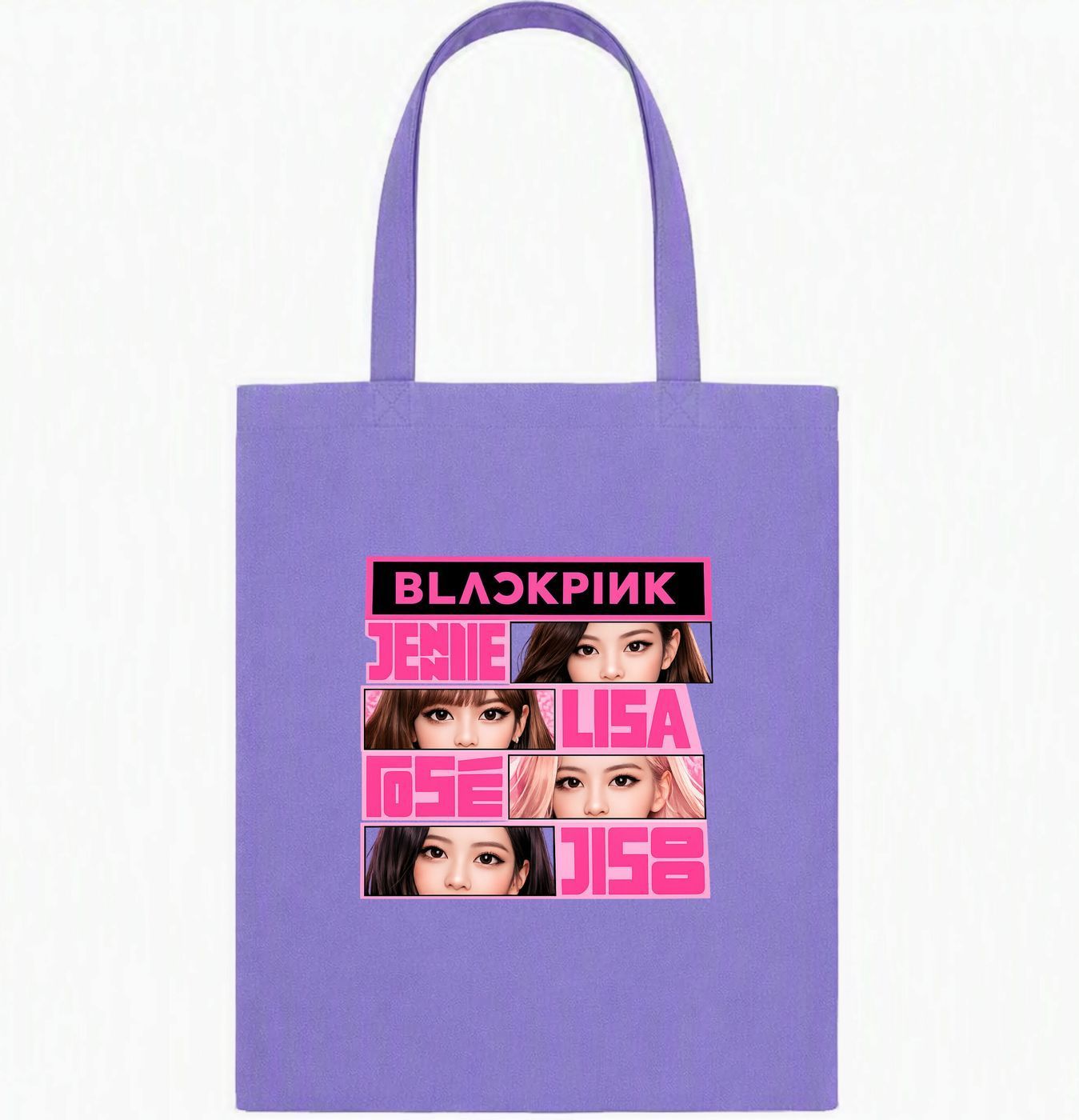 Шопер зі щільної бавовни з принтом BLACKPINK K-POP, Колір, Випадковий