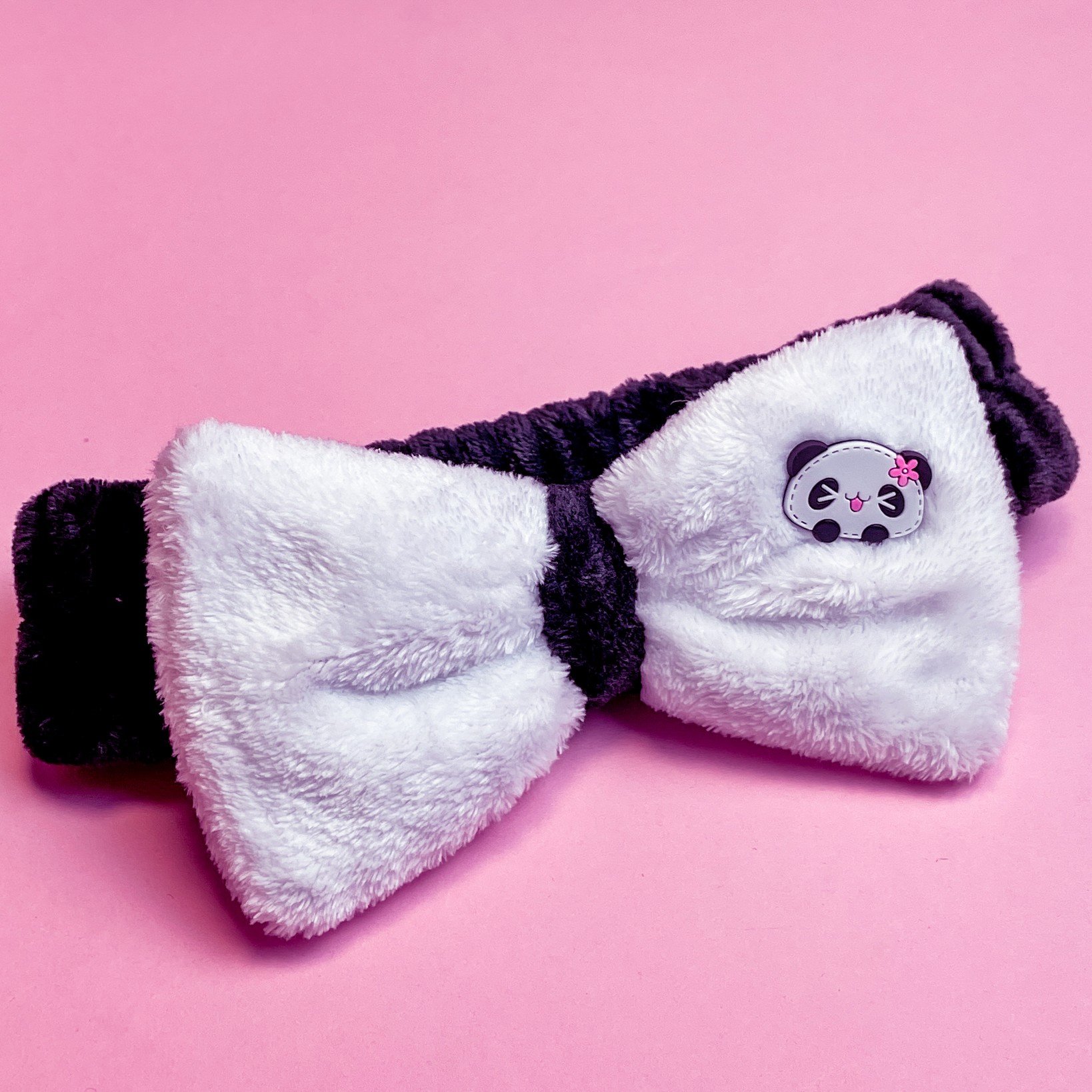 Плюшевая бьюти повязка, Panda. Бант 20см