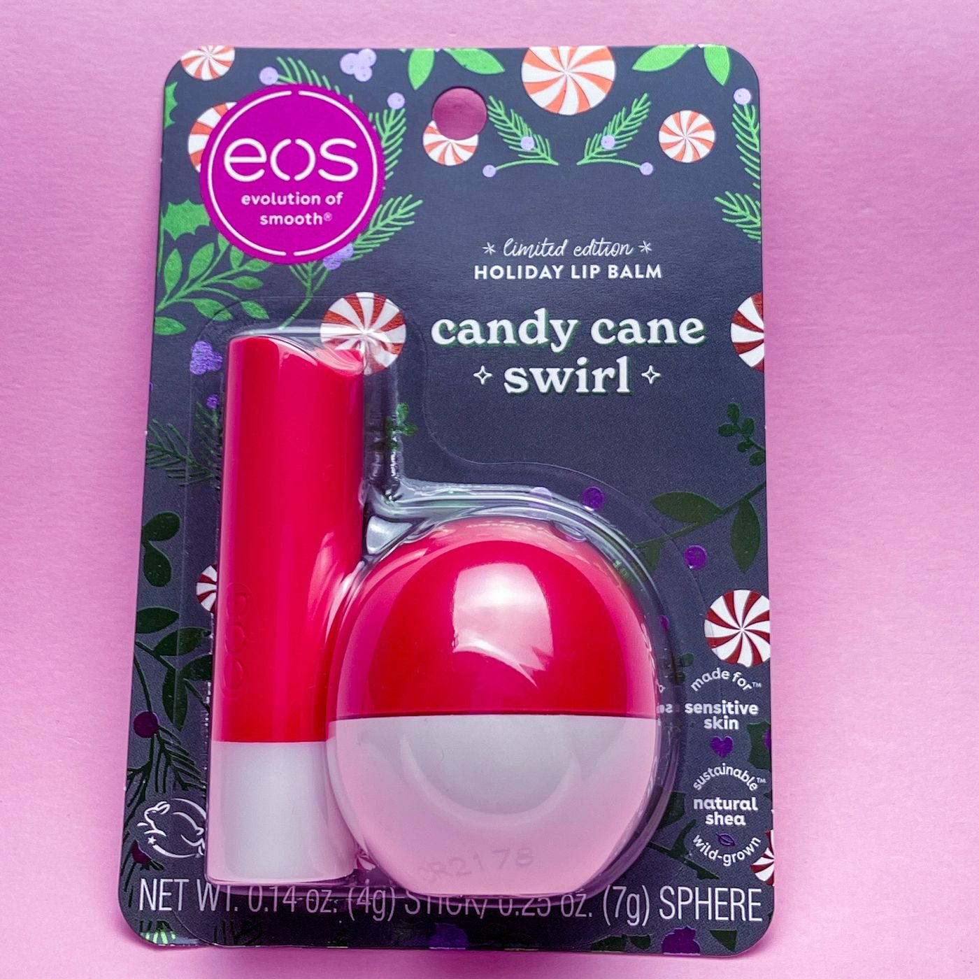 Набор натуральных бальзамов EOS Candy Cane Swirl