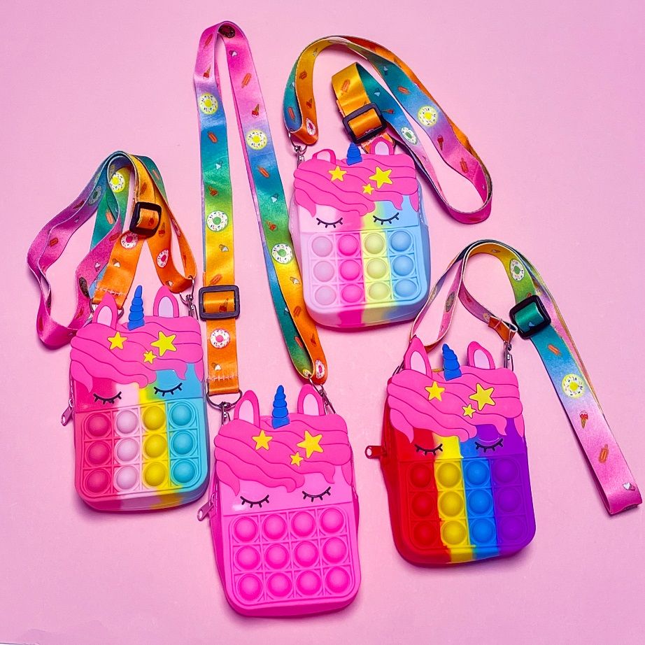 Кошелёк сумка детский силиконовый "Pop it-Unicorn"